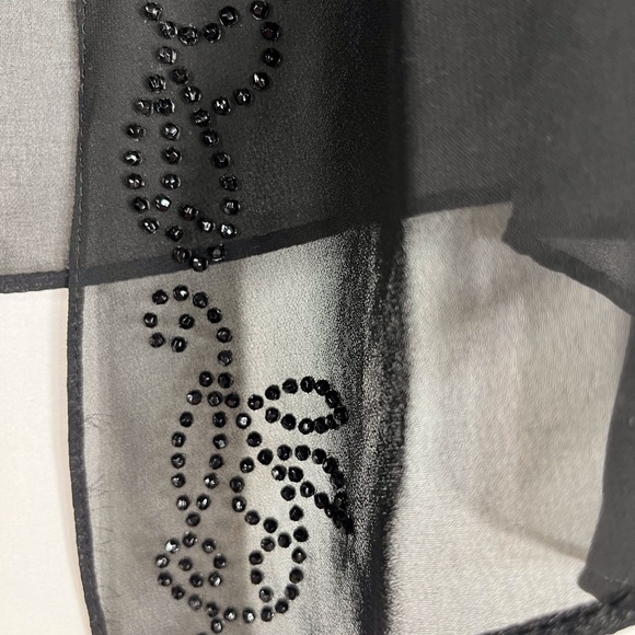 Vintage sheer black beaded shrug size 12 - Picture 3 of 5